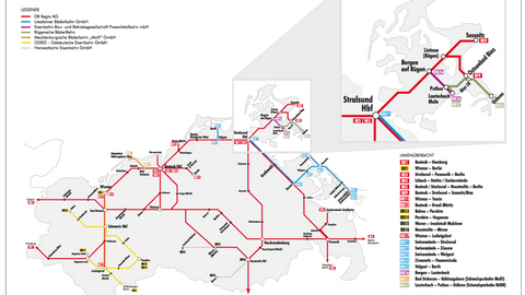 Streckkarte der Verkehrsgesellschaft Mecklenburg-Vorpommern